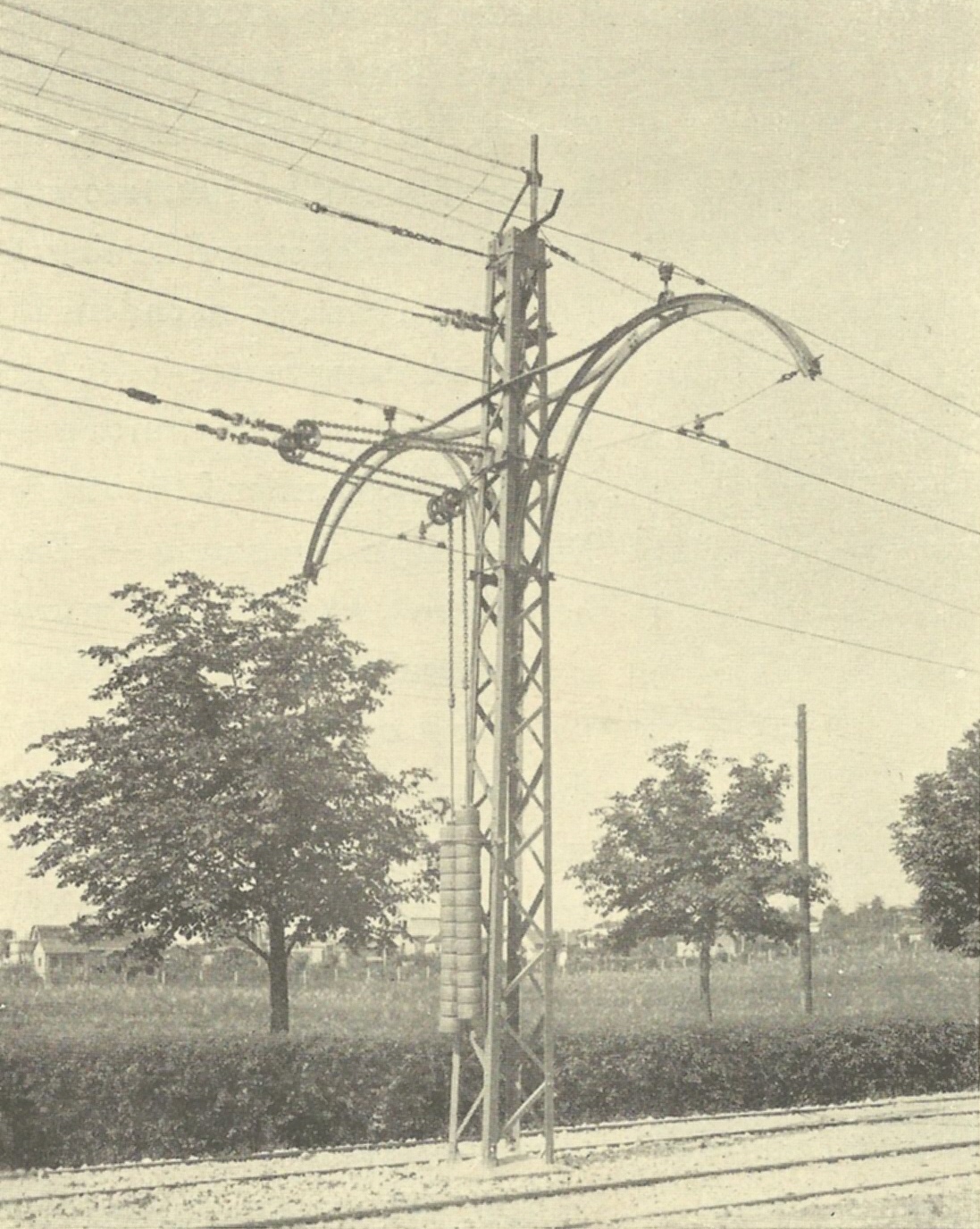 zdjęcie z książki - 50 Jahre Stettiner Strassenbahn 1879-1929. Nowa trakcja napowietrzna na Wojska Polskiego