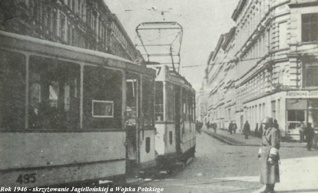 takie wagony tramwajowe jeździły w powojennym Szczecinie. foto: z ksiązki - Wspomnienia Prezydenta Szczecina 1945 - 1950 Piotr Zaremba