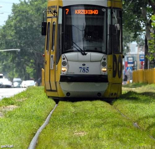 Powyginane tory sprawiają, że podróż tramwajem na tym odcinku nie należy do przyjemnych. Wkrótce się to zmieni, ale do końca września pasażerowie muszą odcinek al. Bohaterów Warszawy pokonywać na piechotę. Foto: Marcin Bielecki